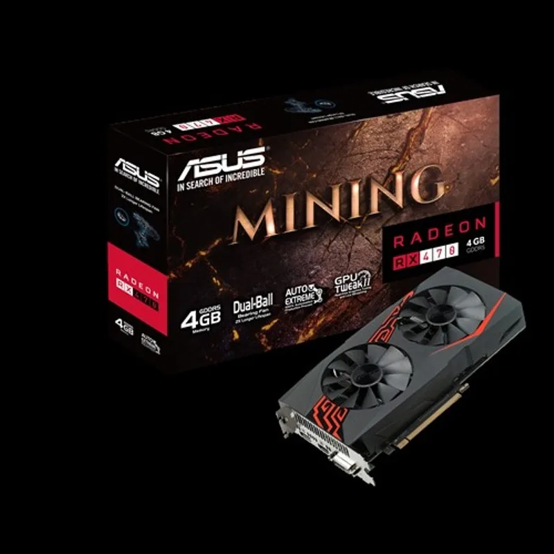 Видеокарта Asus PCI-E MINING-RX470-4G-LED AMD Radeon RX 470 4192Mb 256bit GDDR5 1206/7000 DVIx1/HDCP Bulk | Компьютеры и