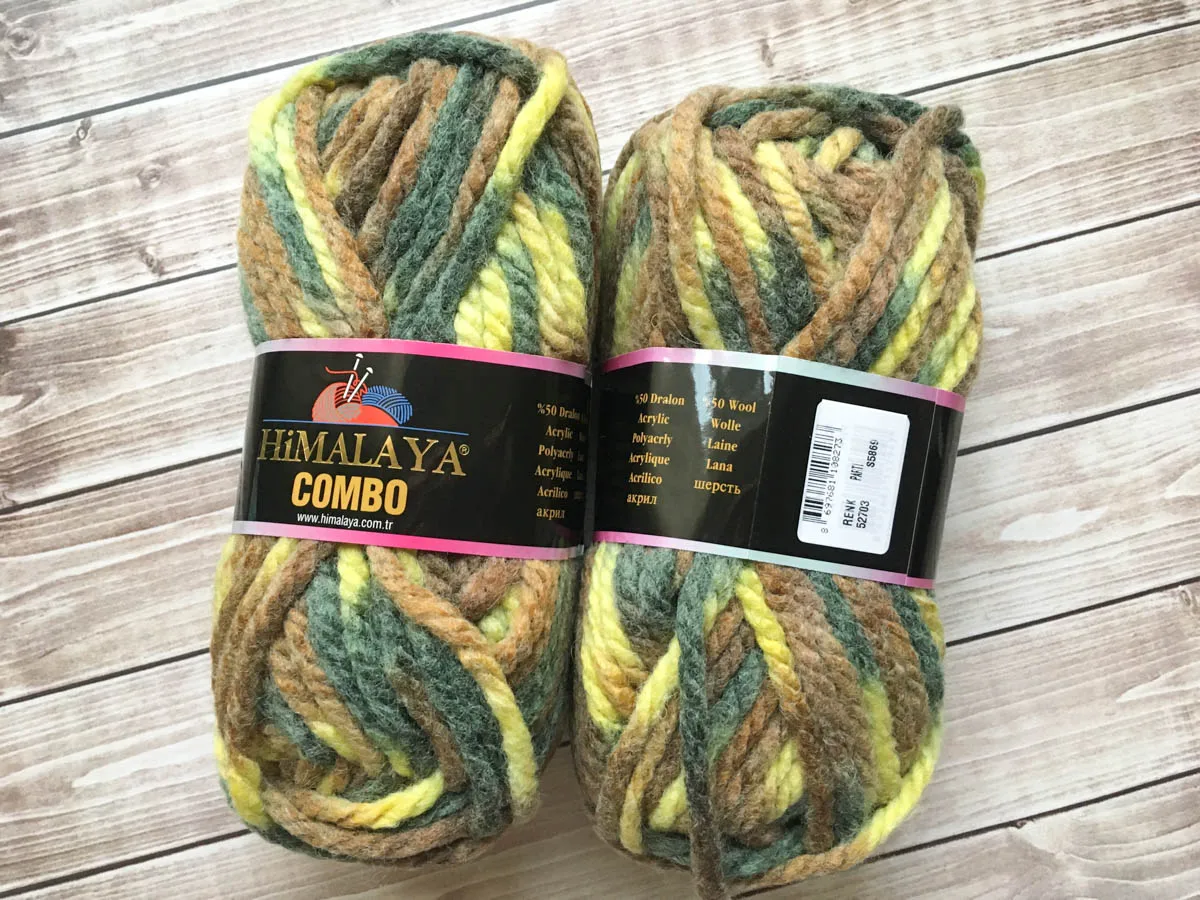 Himalaya Combo Хималая Комбо толстая пряжа разноцветная зимняя акрил 50% шерсть