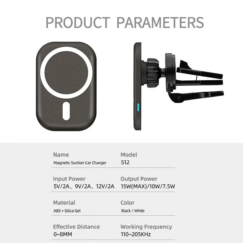 

Wireless charger for iPhone 12 Pro max Magsafe wireless charging car charger for iphone 12 pro wireless charger for auto magsafe