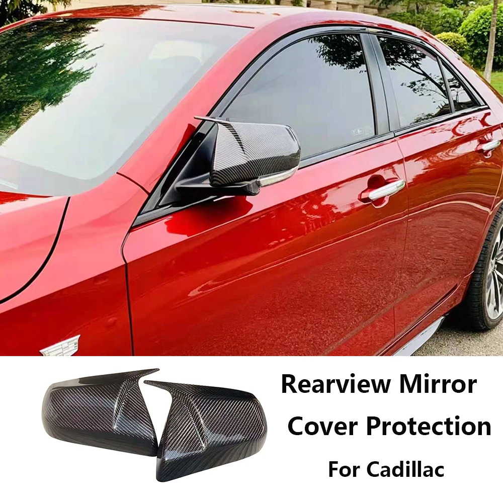 

Rearview Mirror Cover Protection Case For Cadillac ATS 2014-2019 ABS Reverse Mirror Cover Replacement Decoration Carbon Fiber