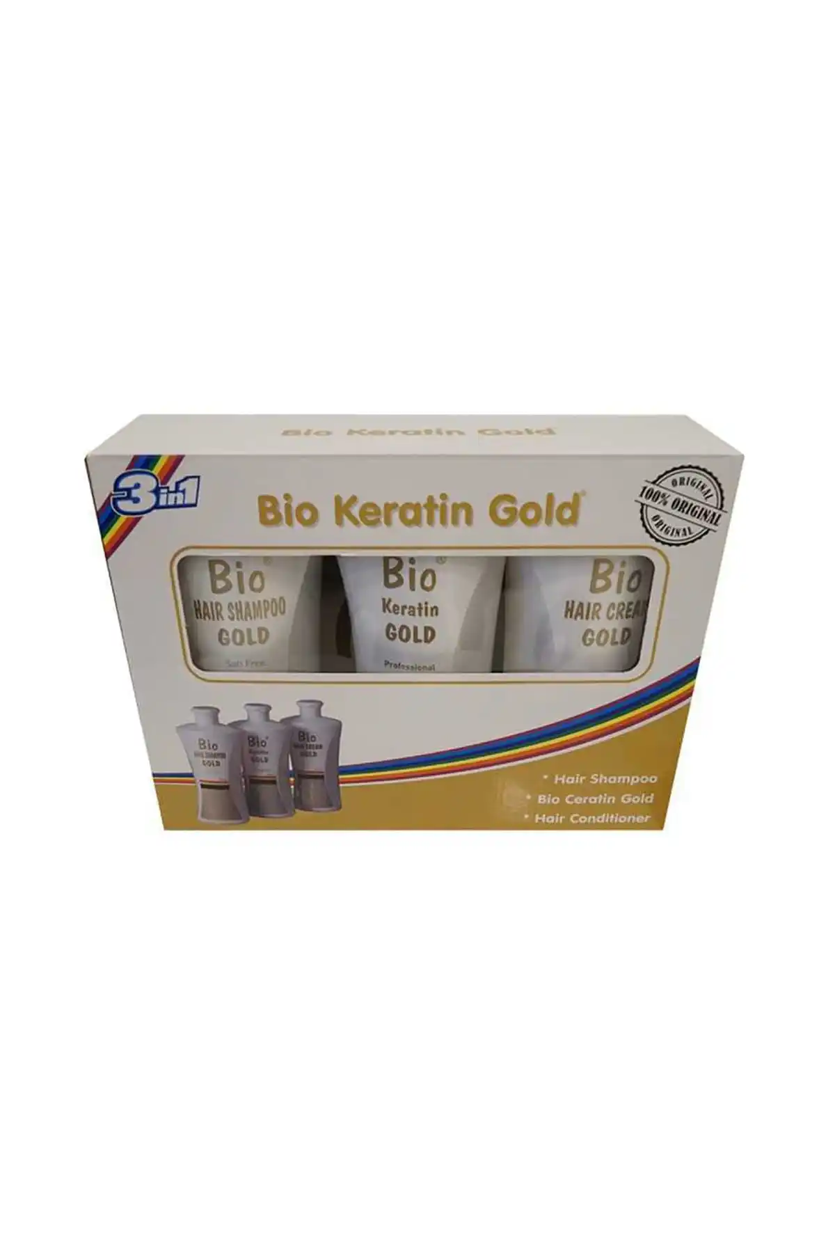 Bio Keratin Gold Brezilya fønhou 3'l Ju набор Şampuan + Saç Kremi 700 мл|Кремы гели и лосьоны| |