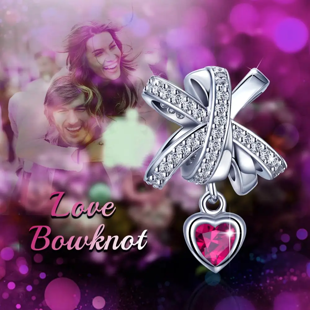 Королева Анна Sweet подвески с бантом кубическим цирконием в форме сердца подходят