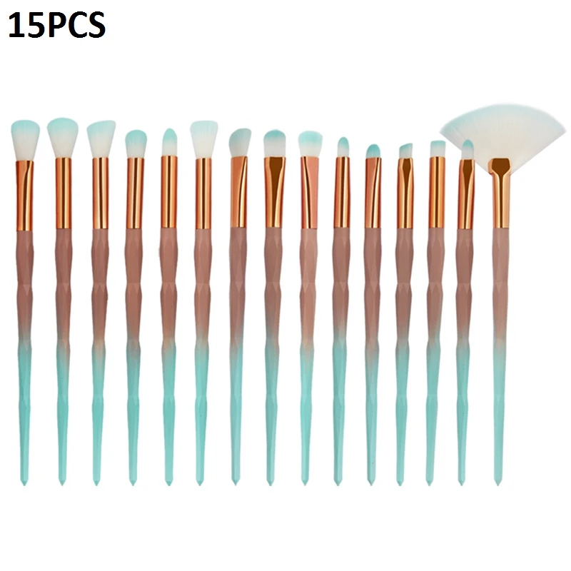 15pcs C 7/10/15/20 штук, Профессиональные кисти для макияжа, с украшением в виде кристаллов, на нашем сайте! кисти для макияжа Косметическая кисть для растушевки набор кистей для макияжа Pincel Maquiagem - Handle Color: 15pcs C