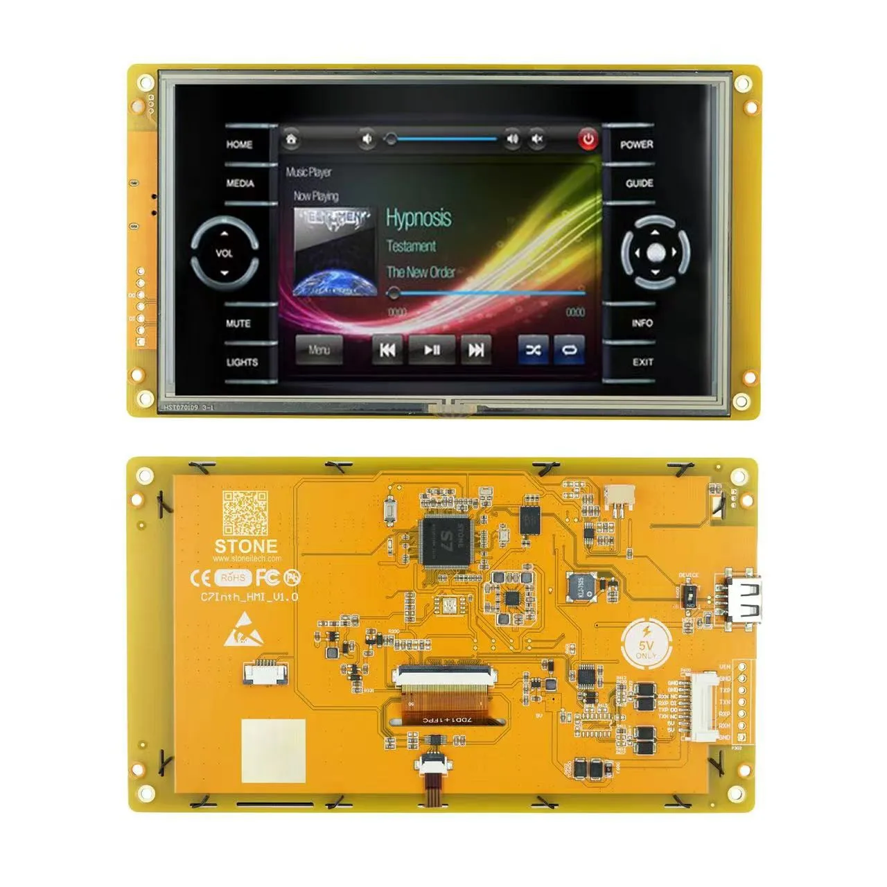 7.0 Inch Smart HMI New Launch Intelligent Series TFT LCD monitor controlled by any MCU 1 G Hz Cortex A8 CPU driving device