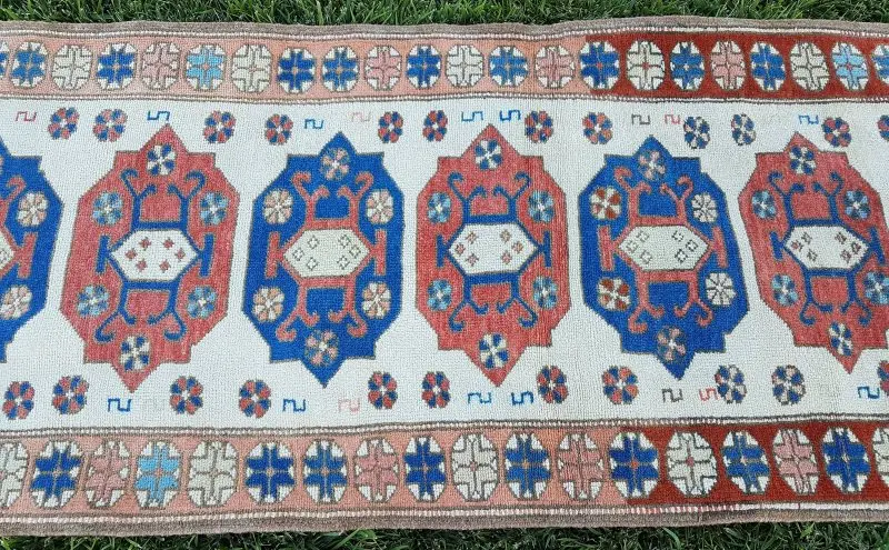 Фото Винтажный английский Oushak Runner Коврики Восточные Flatweave переливающийся шерсть Винтажный английский Oushak Runner Коврики Восточные Flatweave переливающийся шерсть