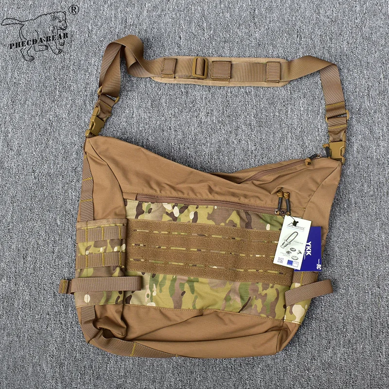 PHECDA BEAR 500D DWR waterproof nylon tactical messenger bag 17.5l big city EDC sling bag outdoor hiking cycling crossbody bag