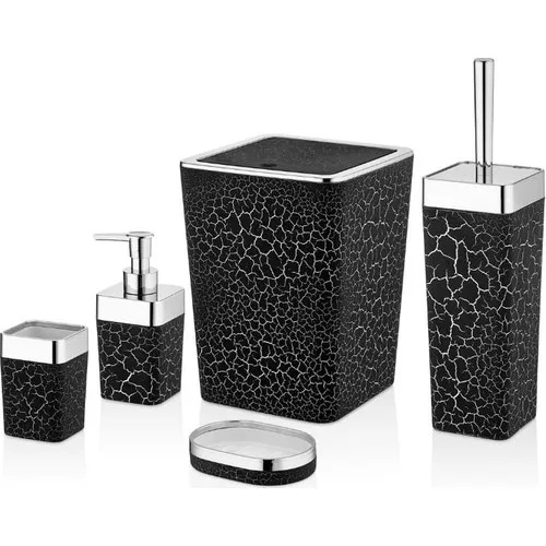 oceanland luxury bathroom set patterned set of 5 acrylic home soap dispenser soap dish toothbrush holder bucket toilet brush free global shipping
