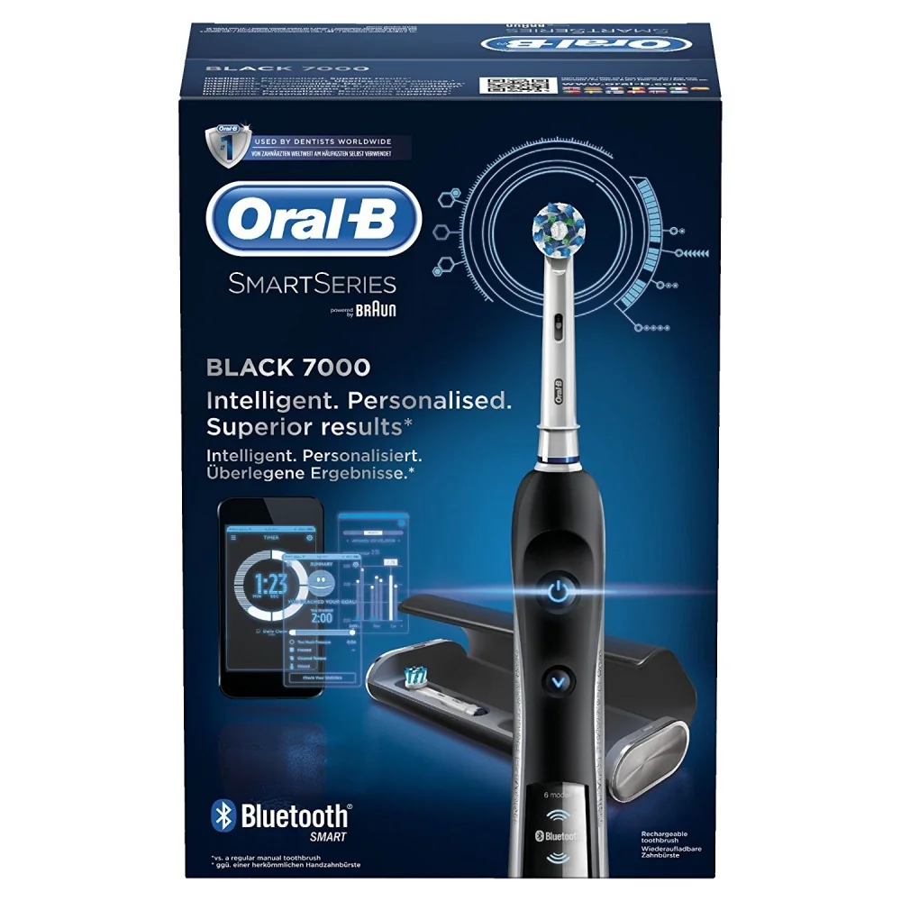 Электрическая зубная щетка Oral B Pro 7000 Black SmartSeries с Bluetooth®Конне|Электрические зубные