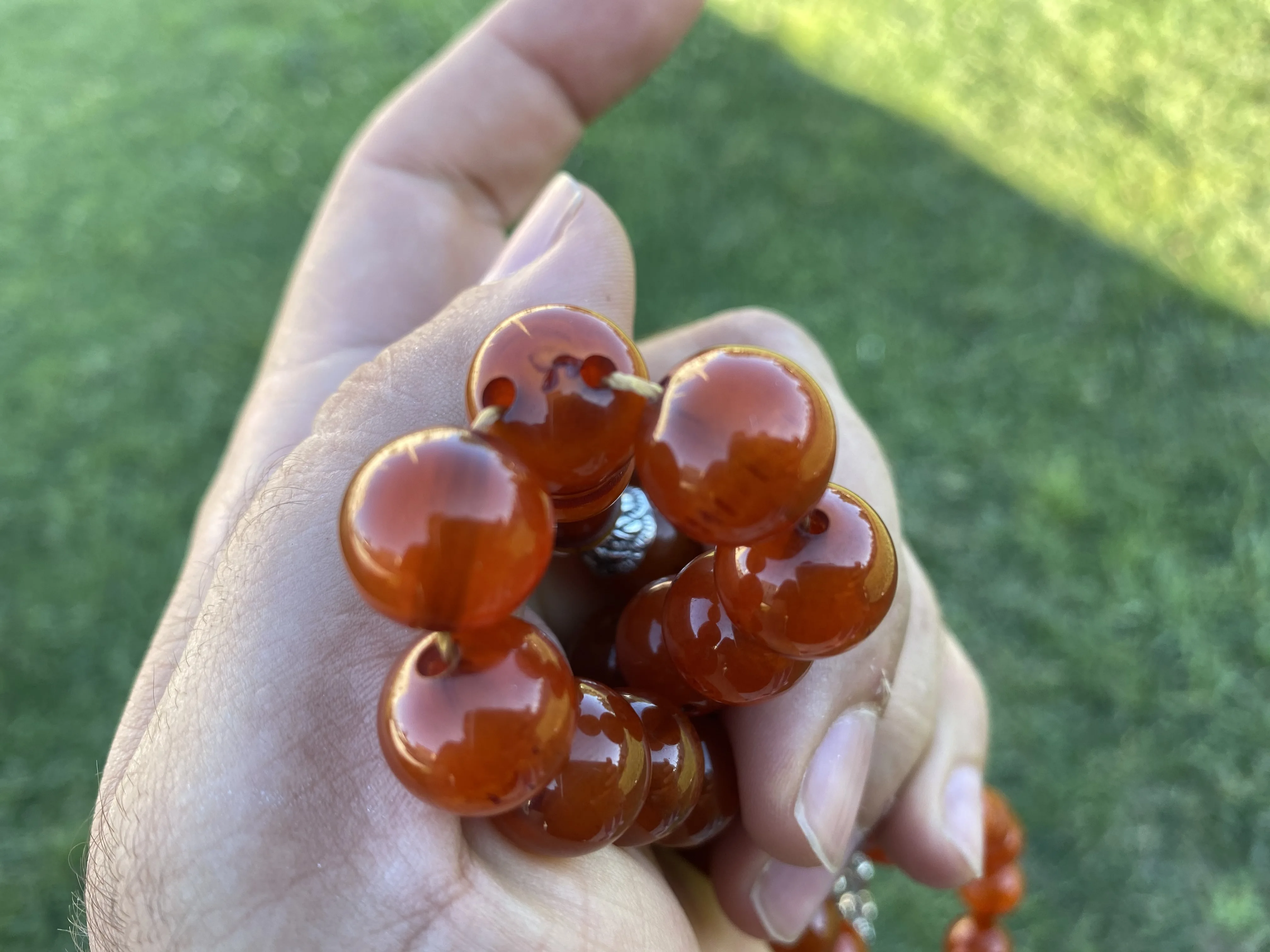 

Ottoman Faturan German Amber Sandalous Misbaha Prayer Beads Islamic Gift Tasbih Tasbeeh Tasbeh Rosary Tasbih # 29E