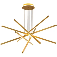 High Quality Gold Cross Stick Led Pendant Light Dimmable For Living Room Bedroom Dining Room Home Hanging Design Pendant Lamp