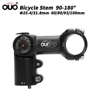 ouo mountain bicycle stem adjustable handlebar stem riser 90 180 degree front fork stem 31 825 4mm bar extender road bike parts
