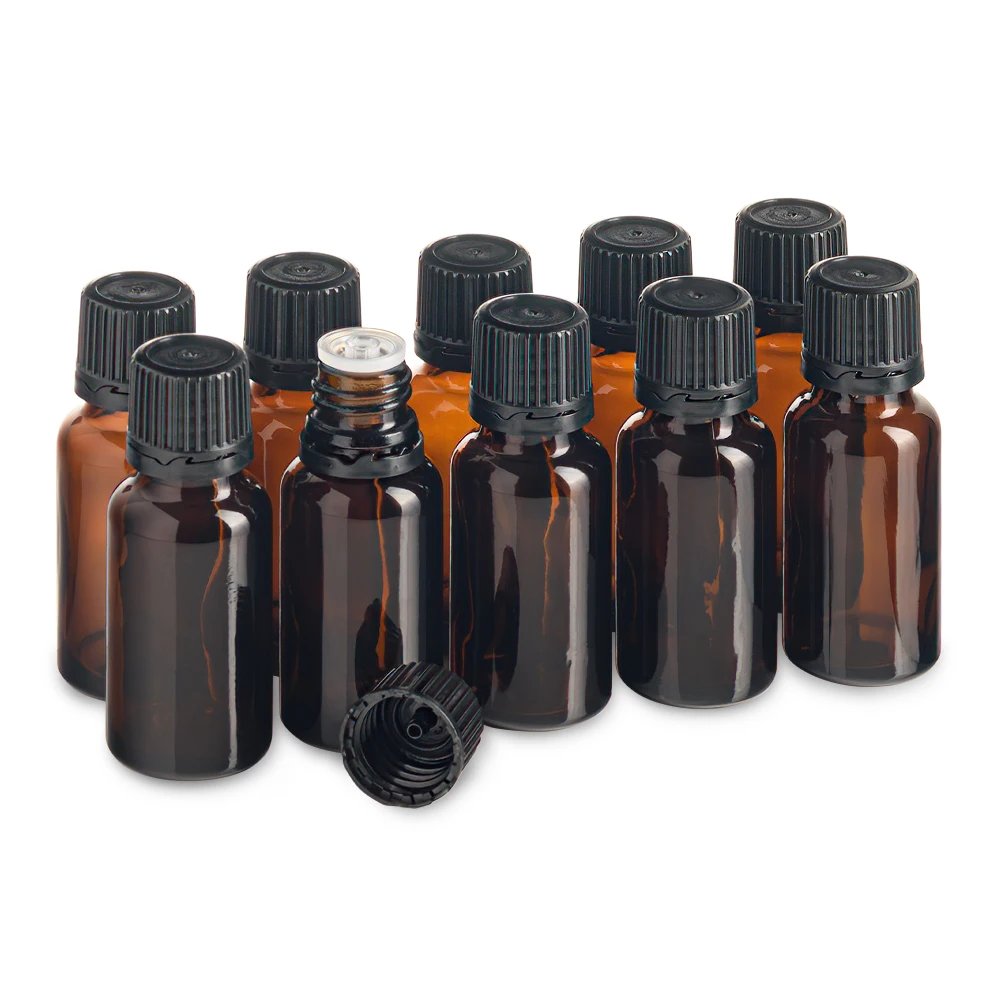 Флакон 20 мл стеклянный с крышкой капельницей / 2.02. Набор 10 штук. |