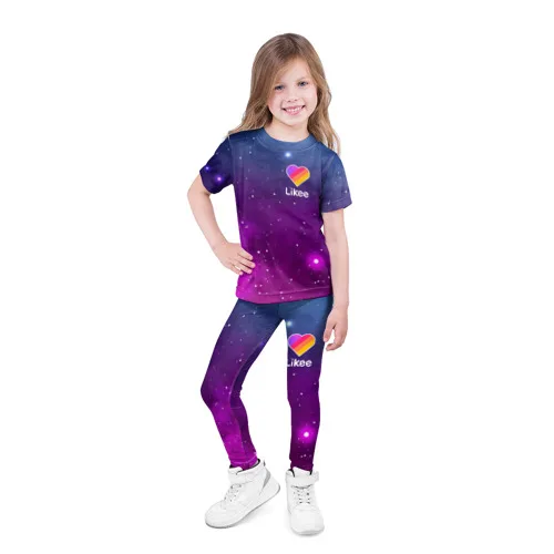 Детские леггинсы 3D LIKE для девочек Легкие гипоаллергенные трикотажные с рисунком