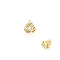 matte gold plated small triangle pendant gold triangle necklace layered hollow pendant diy jewelry accessories