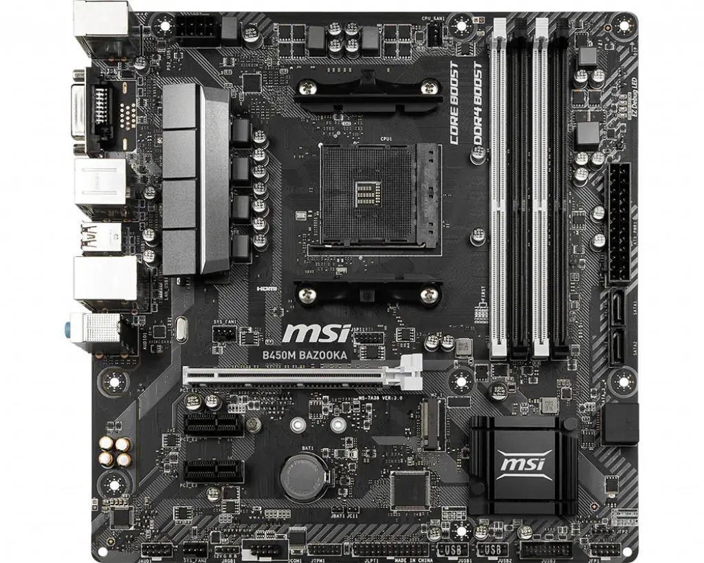 

MSI B450M BAZOOKA Socket AM4 Motherboard DDR4 64GB AMD B450 PCI-E 3.0 M.2 USB3.1 HDMI Micro ATX For AMD Ryzen 1st and 2nd Gen