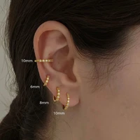 1 pair dainty zirconia gold cartilage hug hoops earrings womens fashion and simplicity earrin girlfriends gifts jewellery