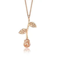 Valori Jewels Love Flower, Zirconia White Gemstone, Rose Gold Plated, Sterling Silver Necklace
