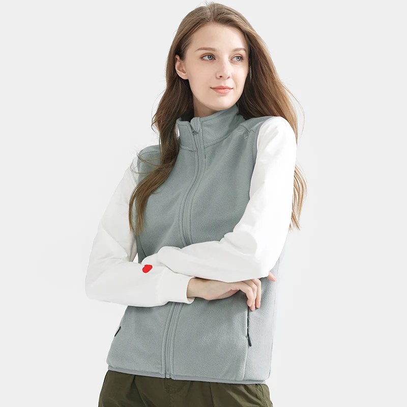 

Outdoor Fleece Vest Women Men 2021 Fall Plus Velvet Solid Color Stand-up Collar Fleece All-match Casual Vest Jacket Male