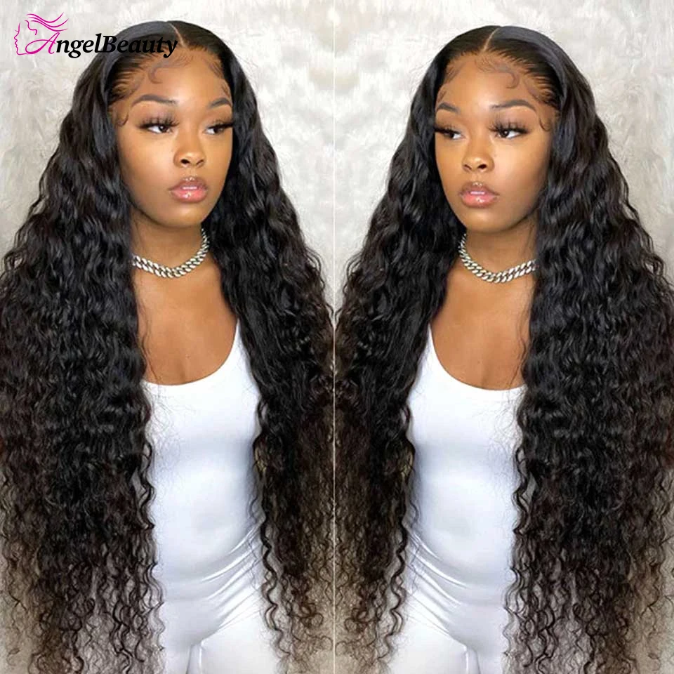 Hd Transparent 13x4 Lace Front Human Hair Wigs For Women Brazilian Deep Wave Remy Lace Frontal Wigs Deep Curly Lace Closure Wigs