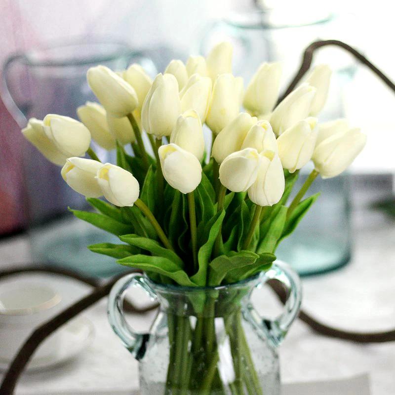 

1PCS Tulip Artificial Flower 35cm Real Touch Artificial Bouquet Fake Flower for Wedding Decoration Flowers Home Garden Decor