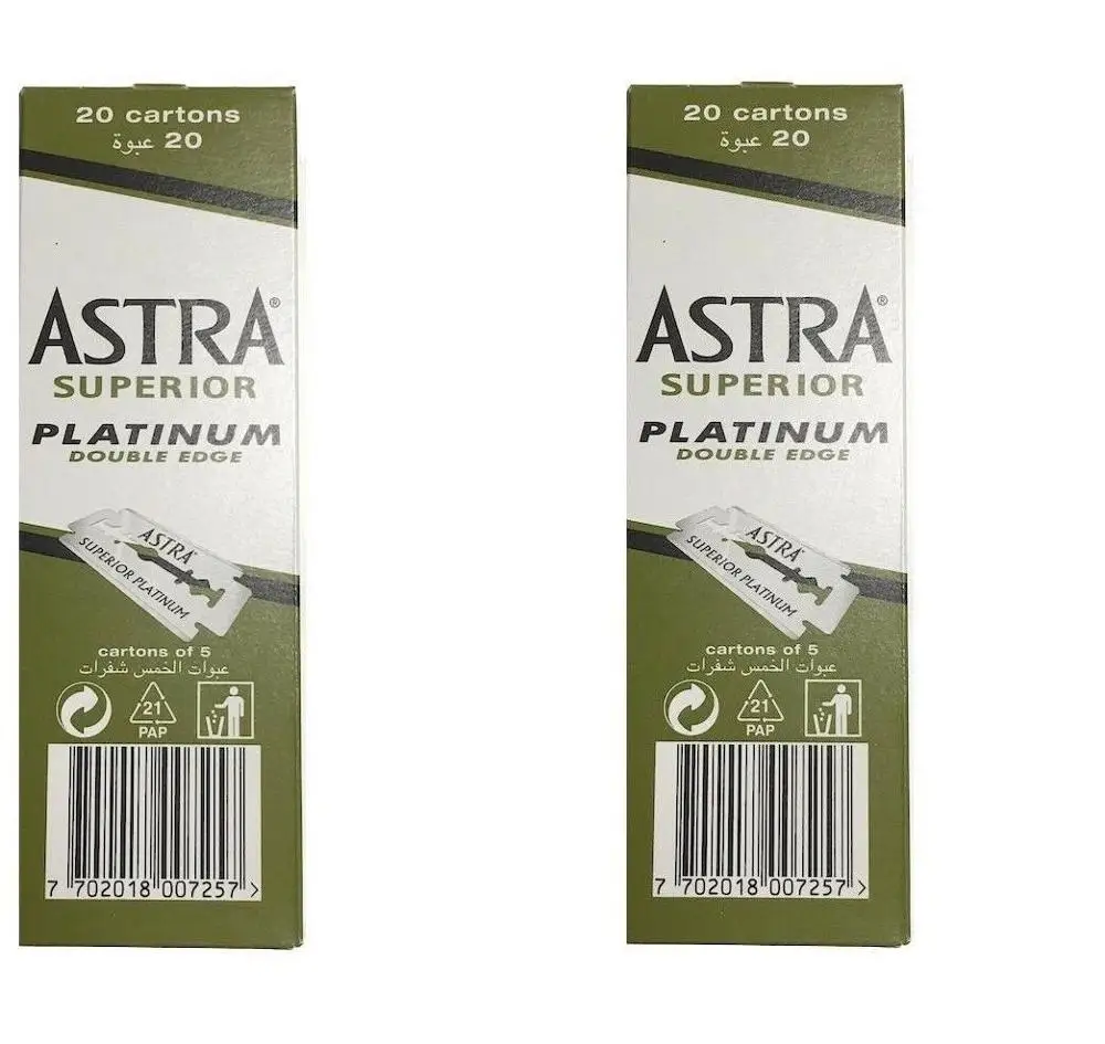 

200 adet 200 Astra Üstün Platin çift kenarlı emniyetli jilet Bıçakları 2x100