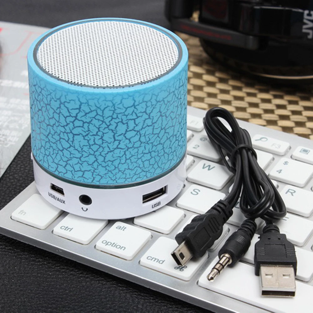 

Portable Mini LED Night Light wireless bluetooth speaker microphone Subwoofer speaker support TF USB FM radio headset