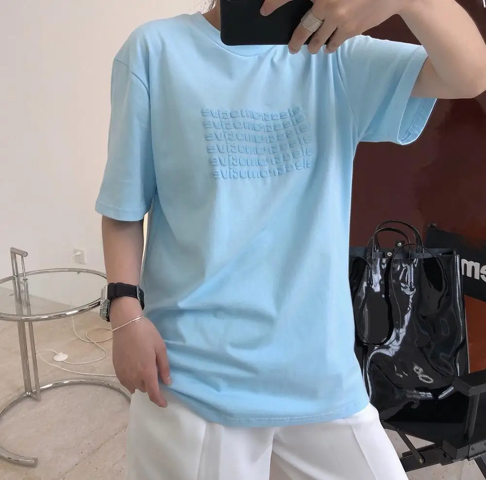 

woman summer color t-shirt with letters