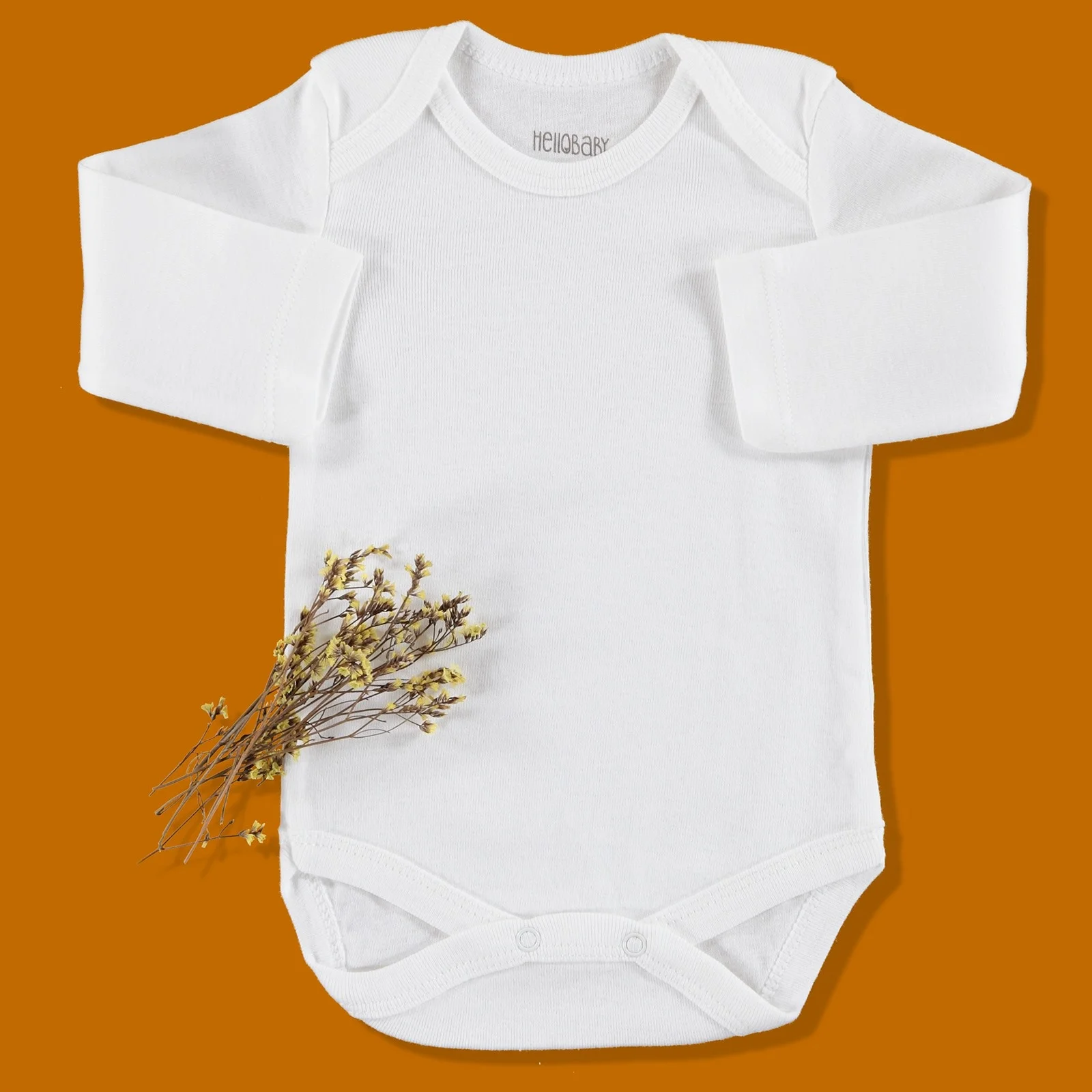 Ebebek HelloBaby/базовое боди в рубчик с длинными рукавами для малышей 5 шт.-белый |