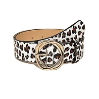 ladies high quality belts women elegant luxury belts leopard print circle buckles business casual versatile original designers