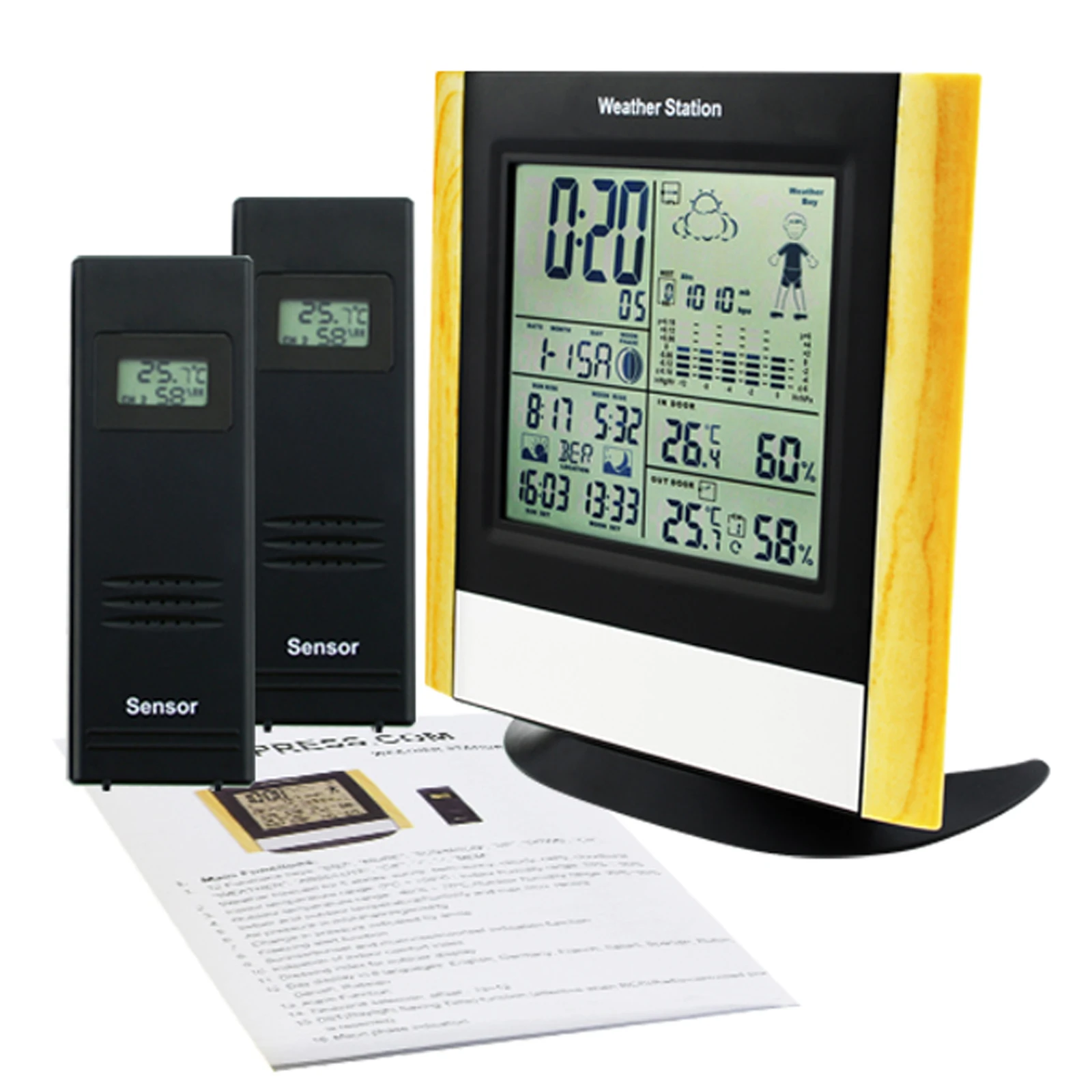 Метеостанция 2 беспроводной приемник RCC DCF (страны ЕС) WWVB (США и Канада) с 5