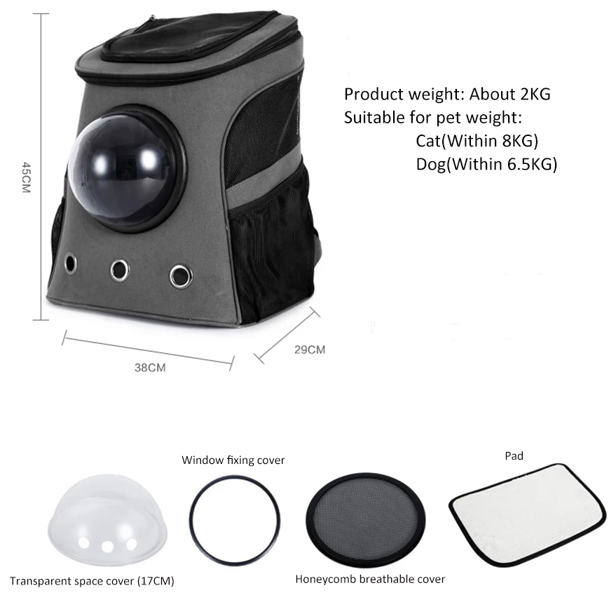 

Pet Space Capsule Outdoor Portable Backpack Transparent Breathable