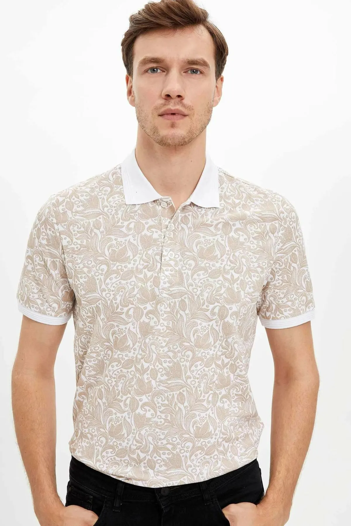 DeFacto летний модный светильник цветная модная мужская рубашка с коротким рукавом