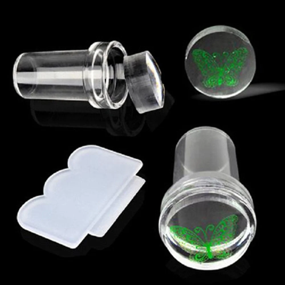 Шаблоны для дизайна ногтей прозрачные силиконовые пластины стемпинга скребок с