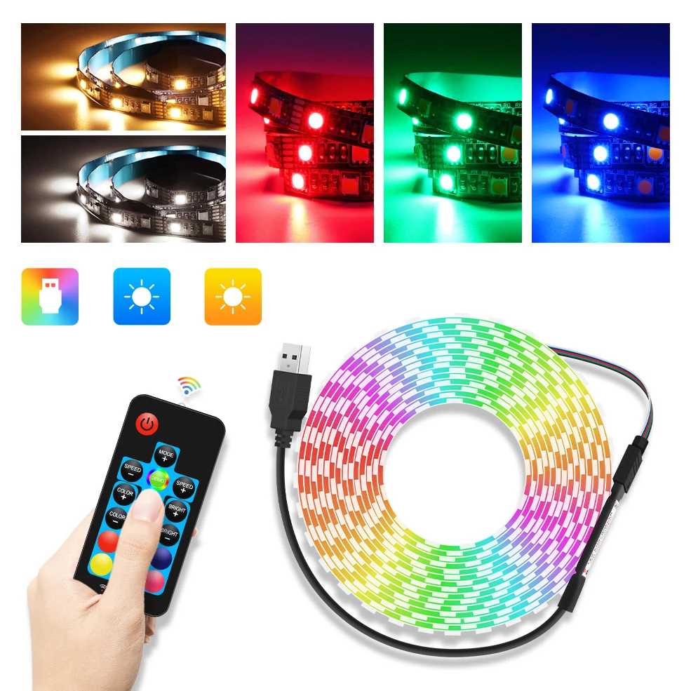 Гибкая светильник та 5050 RGB RGBW RGBWW, 5 В, 1 м, 2 м