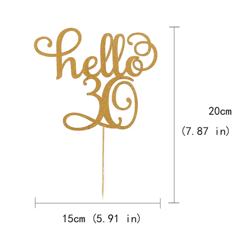 Флажки для торта на свадьбу день рождения вечевечерние Хэппи 30/40/50/60 блестящие