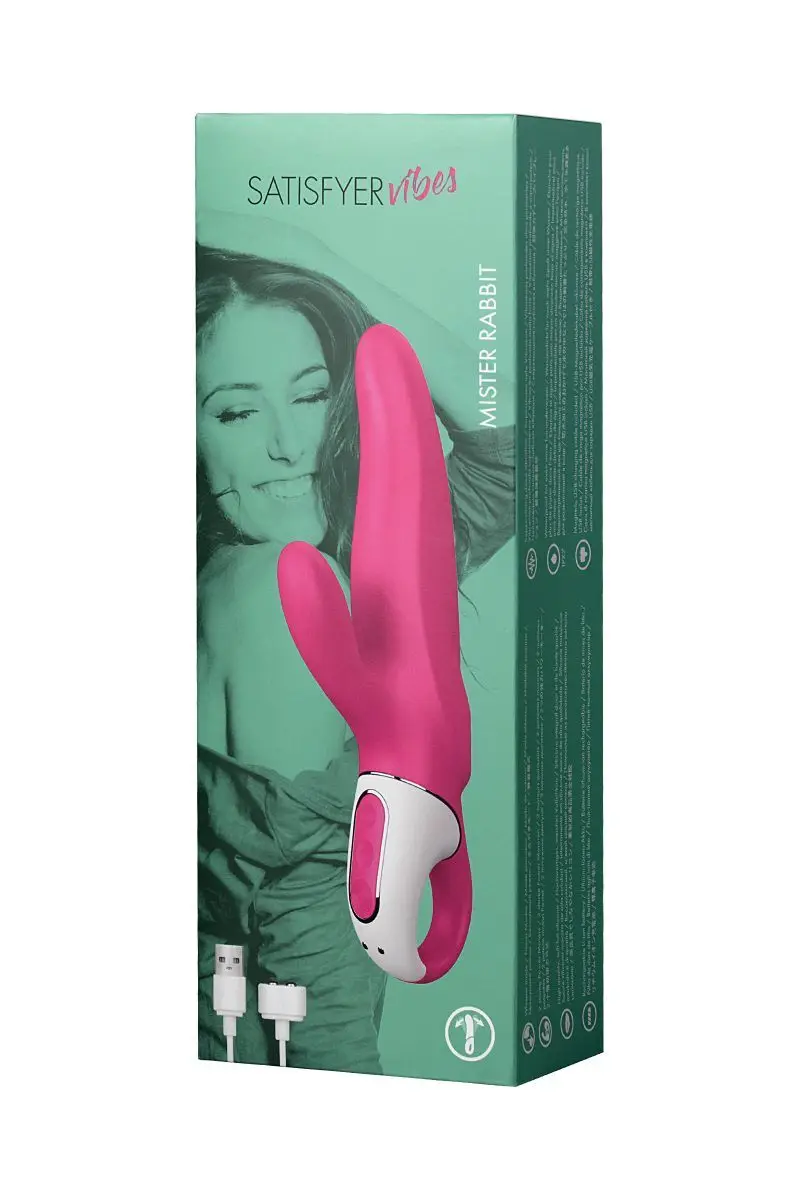 Ярко-розовый вибратор Satisfyer Vibes Mr. Rabbit с клиторальным отростком - 22 1 см. | Красота и