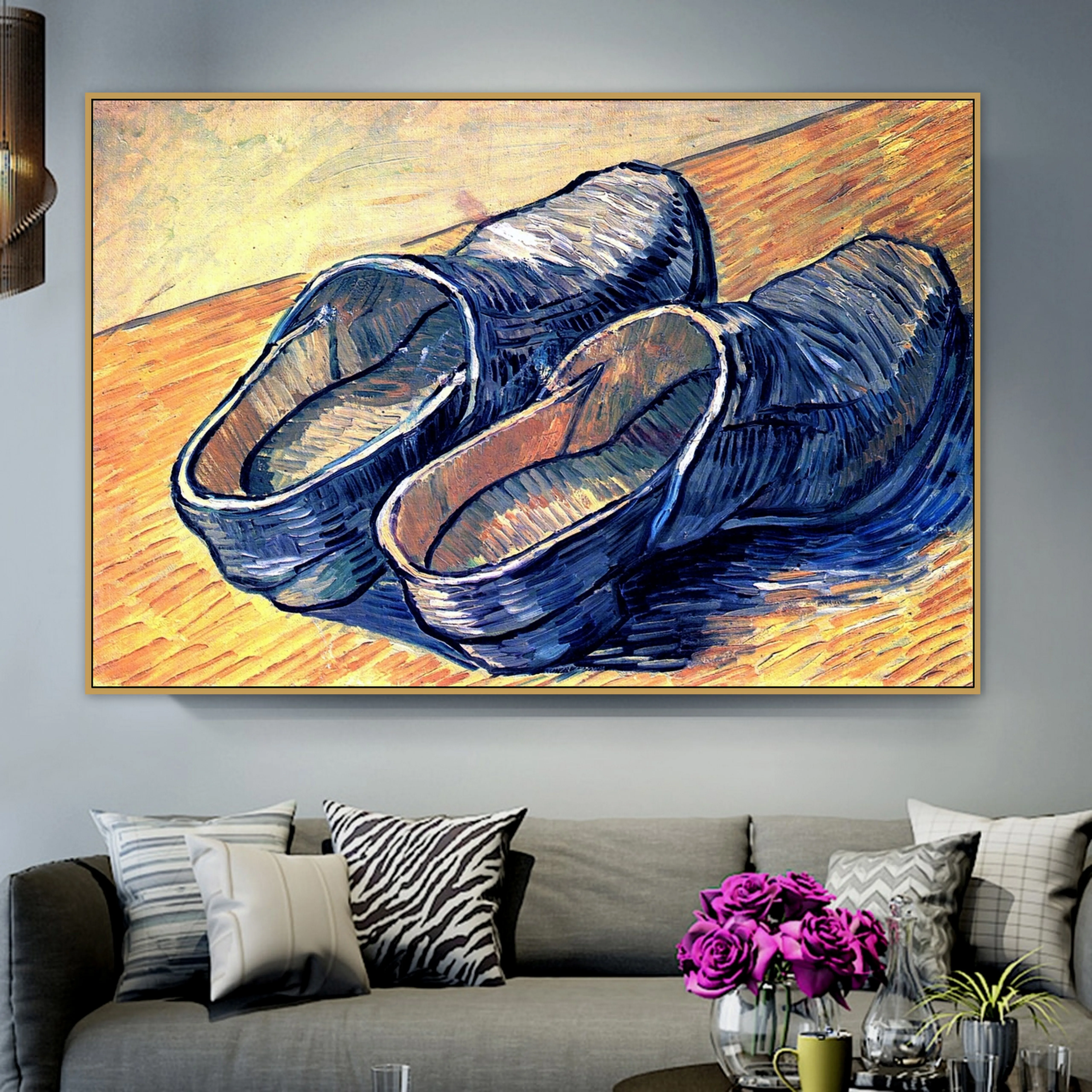 Vincent Old Famous Master Artist пара кожаных Сабо Холст Картина постер и печать для домашнего