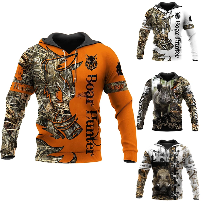 

Boar Hunting 3D Print Men Hooded Sweater Tops Hunting Hunter Pullover Hoodies Women Sweatshirts Casual Hip Hop Shirt Clothing