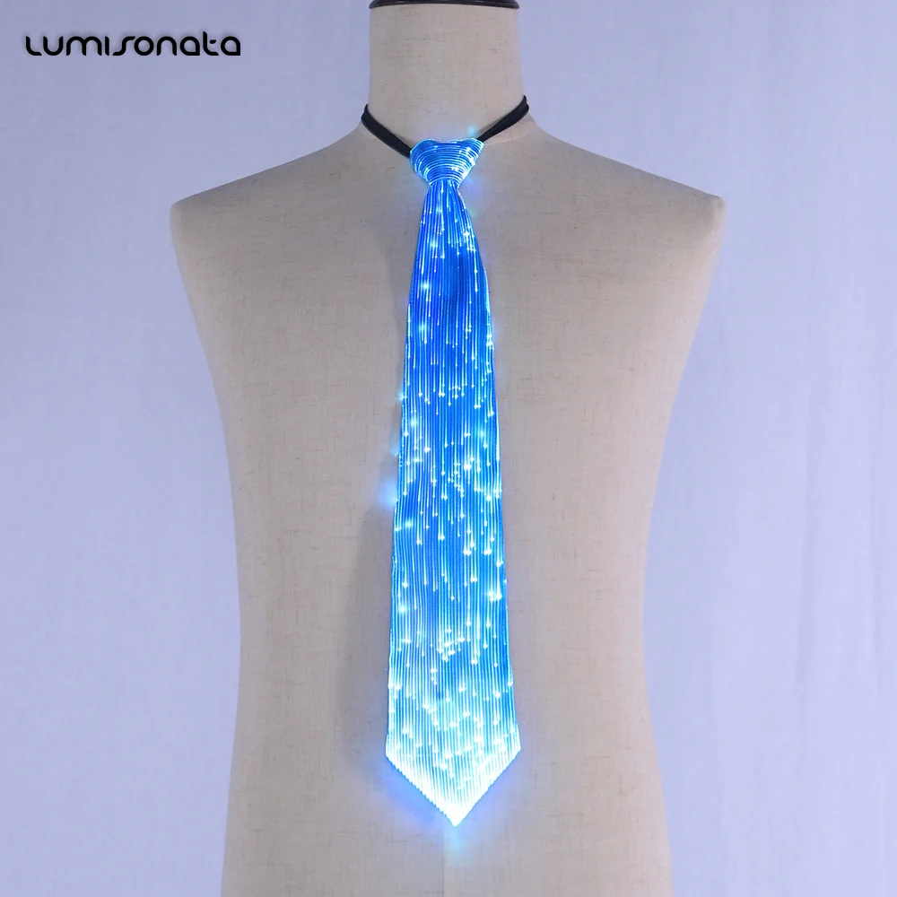 

200 шт., мужские светящиеся галстуки из оптического волокна