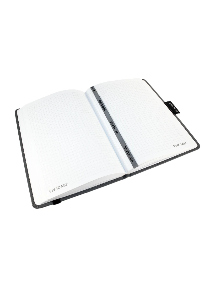 VIVACASE Ежедневник/блокнот недатир. в клетку ST.LIGHTS А5 140х205 256 стр кож cер(VNB-NNLGH01-gr)