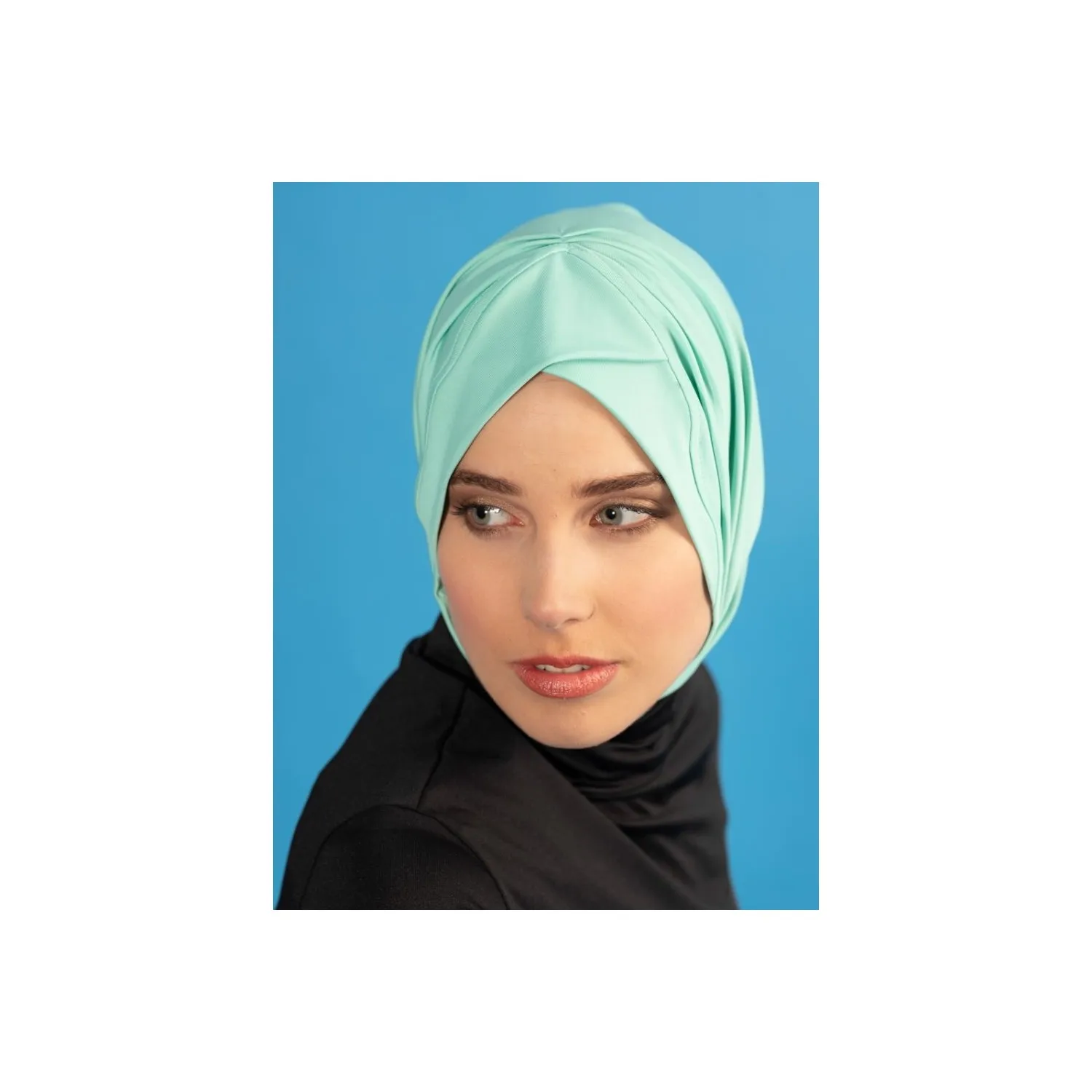 

Swimming Hijab Bonet For Women Muslim Swimwear Cross Detailed Lycra Polyester Drying Swimsuit Wrinkle Free Non Slip