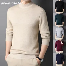 Hot Sale Autumen Winter Brand Men Turtleneck Pullover Sweater Fashion Solid Color Thick and Warm Bottoming Shirt Male Clothes
