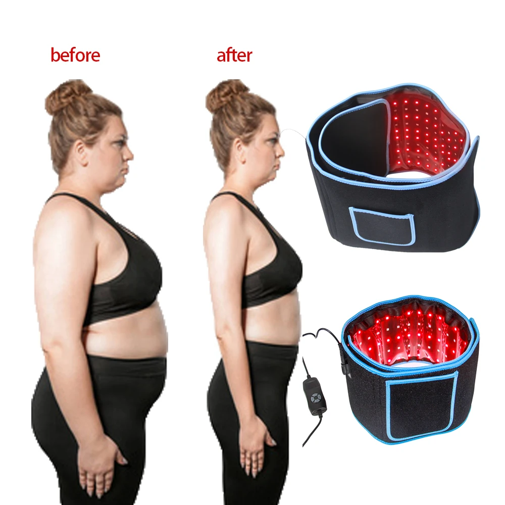 IDEAREDLIGHT 660nm 850nm LED Belt Red Light Therapy Weight Loss Infrared Red Light Body Pad Wrap Belt for Pain Relief Slim Fat