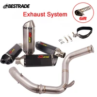 motorcycle exhaust system connect middle link pipe 51mm muffler escape modified for duke 390 250 125 rc390 2017 2021 slip on