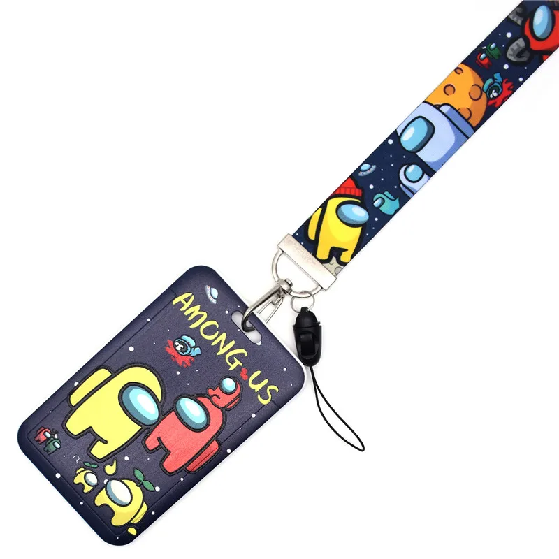 

Among Us 1pcs Anime Lanyard Card Cover Mobile Phone Accessories Keychain Cute Cartoon Pendant a54