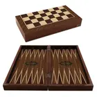 Роскошные Антикварные темные ореховые деревянные складные Классические шахматы в коробке шашки деревянная доска подарок развлекательные игры