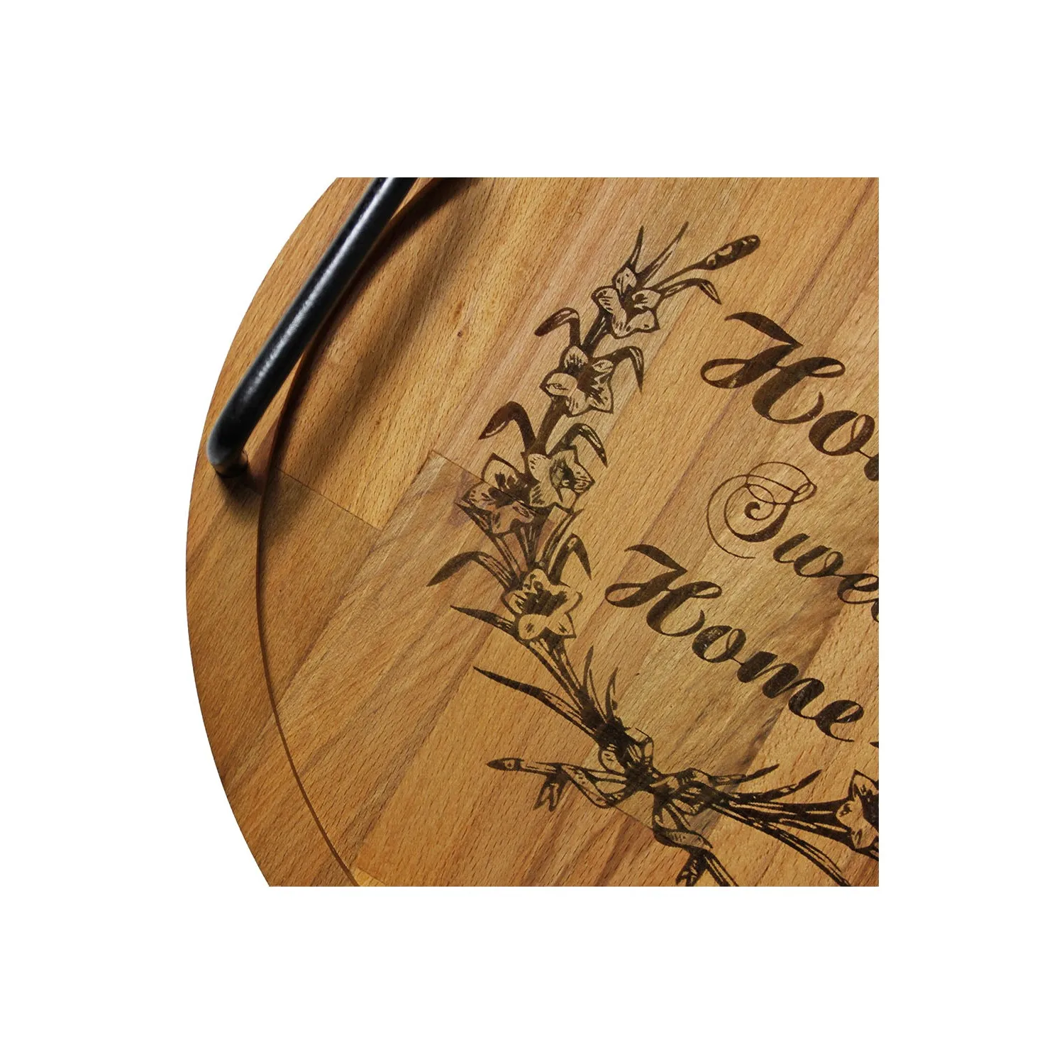 

Home Sweet Home Wooden Tray Natural Handmade round durable healthy decorative creative presentation kitchen dinnerware dessert