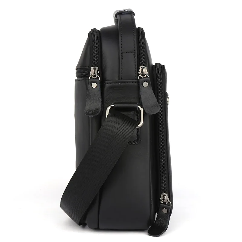 Fashion Men Genuine Leather Handbag Male Cowhide Leather Messenger Bag Business Travel Messenger Bag Middle Crossbody Bag