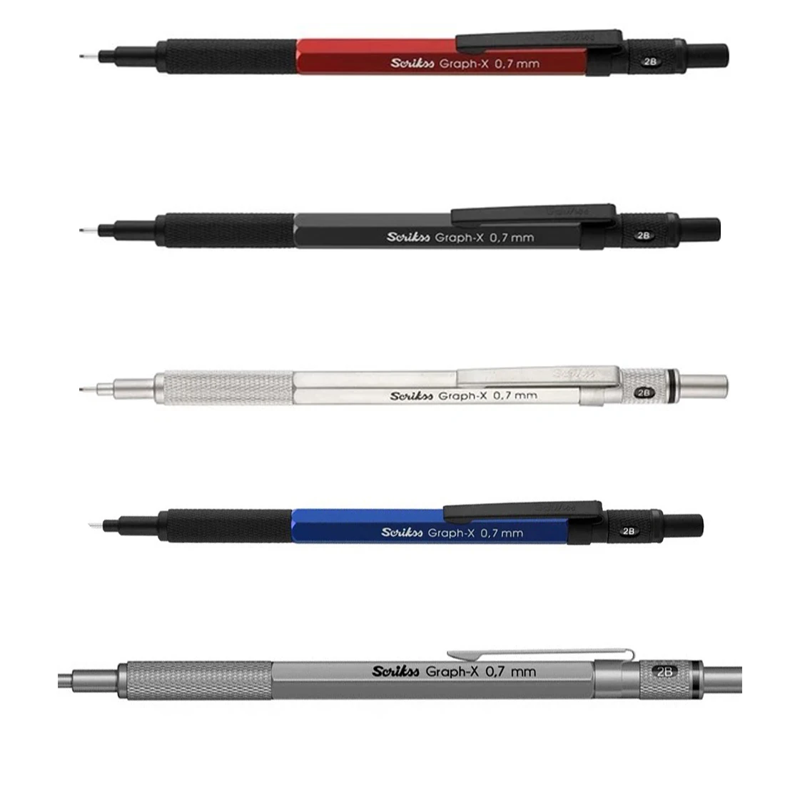 Карандаши с механическими наконечниками Versatil Graph-X металлические 0 7 мм/0 5 мм
