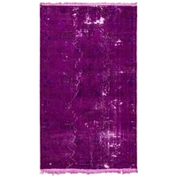 purple over dyed carpet 5x9 modern floral carpet natural dyed vintage rug neutral soft wool rug decorative girls room rug